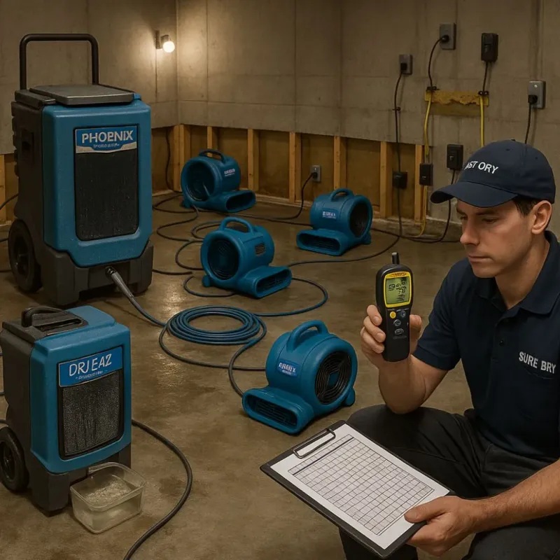 Structural Drying and Dehumidification process in Brice Prairie, WI